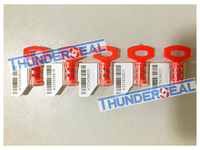 meter seal with readable barcode on white foil by laser